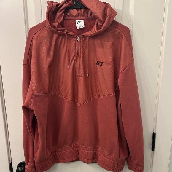 Nike Tops - Nike Rust Red Half-Zip Hoodie